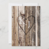 カントリー・ウェスタン・ウッド・プ素朴ランクス結婚ズ 招待状 (裏面)