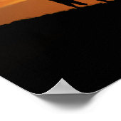 カントリー・ウェスタン・カウボーイと馬が夕暮れ ポスター (角)