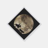 カントリー・ウェスタン・カウボーイと馬の月明かり スタンダードカクテルナプキン (角)