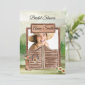 カントリー・ウェスタン・カウボーイ写真 ブライダルシャワー 招待状 (スタンド正面)