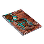 カントリー・ウェスタン・カウボーイ・ブーツと花 ノートブック (右側)