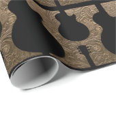 カントリー・ウェスタン・ギターカウボーイフェイク工具付きレザー ラッピングペーパー (ロールコーナー)