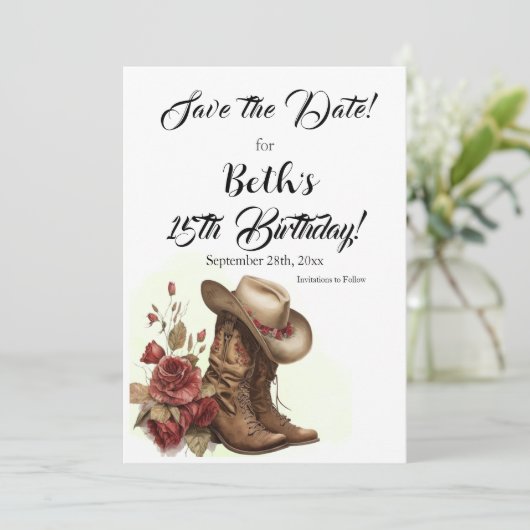 カントリー・ウェスタン、バラ、15誕生日 セーブザデート (スタンド正面)