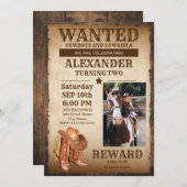 カントリー・ウェスタン・バースデーパーティー招待状 (正面/裏面)