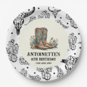 カントリー・ウェスタン・バースデーパーティー ペーパープレート (正面)