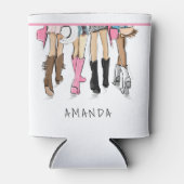 カントリー・ウェスタン・ファッションのカスタム・コウボー・ブーツ 缶クーラー (正面)