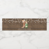 カントリー・ウェスタン・ブーツと泡立つ水びん ペットボトルラベル (シングルラベル)