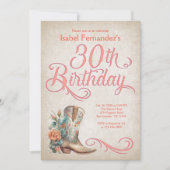 カントリー・ウェスタン・ブーツ30歳の誕生日 招待状 (正面)