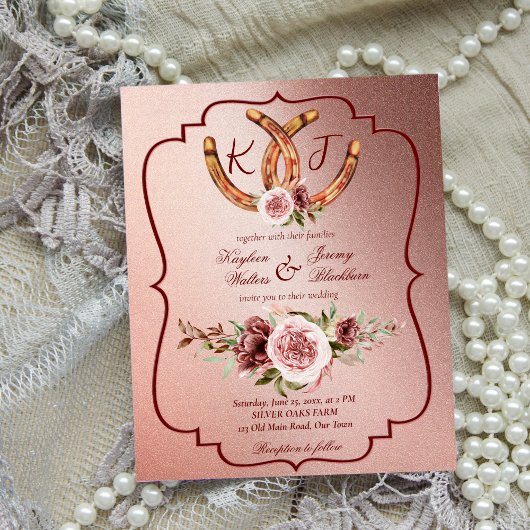 カントリー・ウェスタン・ボホ結婚・ラステックの予算招待状