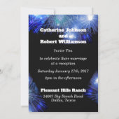 カントリー・ウェスタン・ミュージック・ブルー・ギターとカウボーイ・ブーツ 招待状 (裏面)