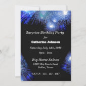 カントリー・ウェスタン・ミュージック・ブルー・ギター・カントリー・ブーツ 招待状 (裏面)