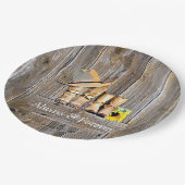 カントリー&ウェスタン ラスティックカウボーイブーツ ひまわり ペーパープレート (アングル)