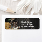 カントリー・ウェスタン ラスティック バーンヘの招待状 ラベル (インサイチュ)