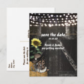 カントリー・ウェスタン ラスティック バーン セーブ・ザ・デート カード (正面/裏面)