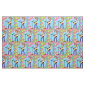 カントリー・ウェスタン・歌唱女性のカーボーイとギター ファブリック (ファットクウォーター)