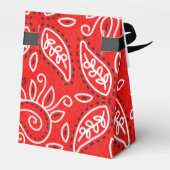 カントリー・ウェスタン 赤いバンダナ柄パーティーボックス フェイバーボックス (裏面サイド)