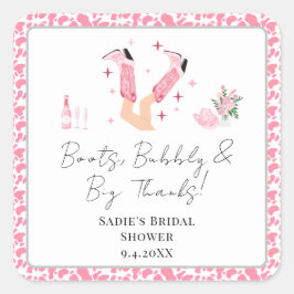 カントリー・ウェディングシャワーありがとう スクエアシール