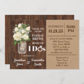 カントリー·ウェディング·シャワーをする前の食べ物とブレウズ 招待状 (正面/裏面)