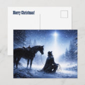 カントリー ウエスタン カウボーイ クリスマス ポストカード (正面/裏面)
