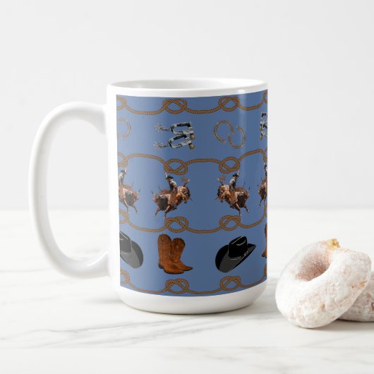 カントリー ウエスタン カウボーイ コーヒーマグカップ (ドーナツ)
