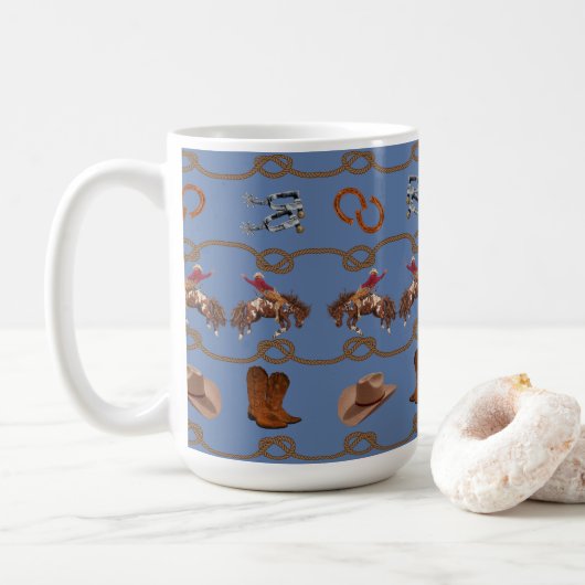 カントリー ウエスタン カウボーイ コーヒーマグカップ (ドーナツ)
