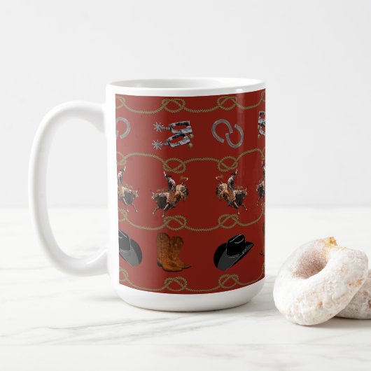 カントリー ウエスタン カウボーイ コーヒーマグカップ (ドーナツ)