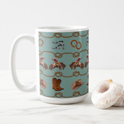 カントリー ウエスタン カウボーイ コーヒーマグカップ (ドーナツ)