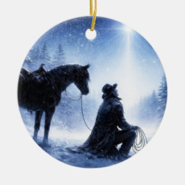 カントリー ウエスタン カウボーイ ノーススター クリスマス セラミックオーナメント