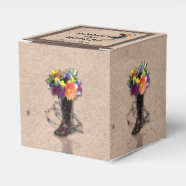 カントリー ウエスタン バーブ ワイヤー ウェディング フェイバー ボックス