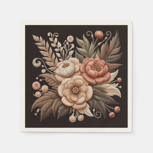 カントリー・ウエスタン・フラワーズ スタンダードカクテルナプキン (正面)