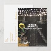 カントリー ウエスタン 田舎の納屋の結婚式 RSVP カード (正面/裏面)