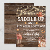 カントリー・ウエスタン 誕生日パーティー 招待状 (正面/裏面)