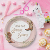 カントリー ウォーターカラー フラワーブーツ ブライズシャワー ペーパープレート (パーティー)