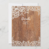 カントリー ウッドとレースのウェディング 招待状 ラスティック (裏面)