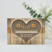 カントリー・ウッドハートウェディングrsvpデザイン 出欠カード (スタンド正面)