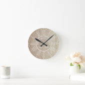 カントリー・ウッド・ホワイト・ローマ数字ファミリー名 ラウンド壁時計 (ホーム)