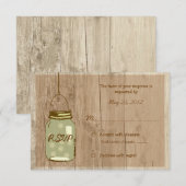 カントリー ウッド リラックス メイソンジャー 結婚式 出席確認 出欠カード (正面/裏面)