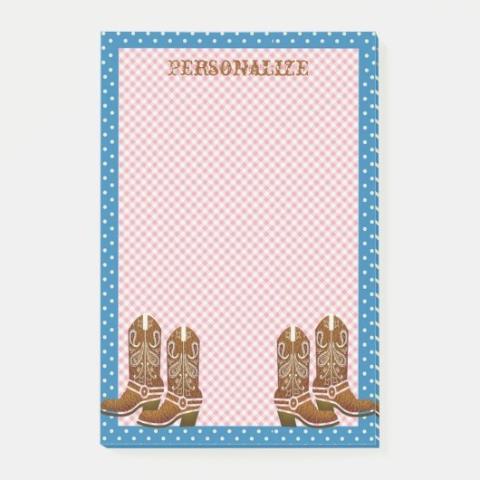 カントリー·ウ素朴ェスタン·カウボーイ·ブーツ·パーソナライズ ポストイット (正面)