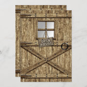 カントリー オープンハウス ご招待 - ラスティック ドア 招待状 (正面/裏面)