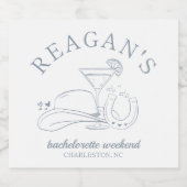 カントリー・カウガール・キュート・ハンドドローンバチェロレッテパーティー スパークリングワインラベル (シングルラベル)