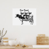 カントリー・カウズとロスターズヴィンテージのポスター ポスター (キッチン)