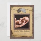 カントリー・カウボーイ・ハット写真ベビー発表 案内状 (正面)