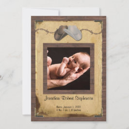 カントリー・カウボーイ・ハット写真ベビー発表 案内状