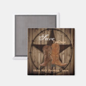 カントリー・カウボーイ・ブーツウェスタン・ウェディングは日付を保存 マグネット (正面/裏面)