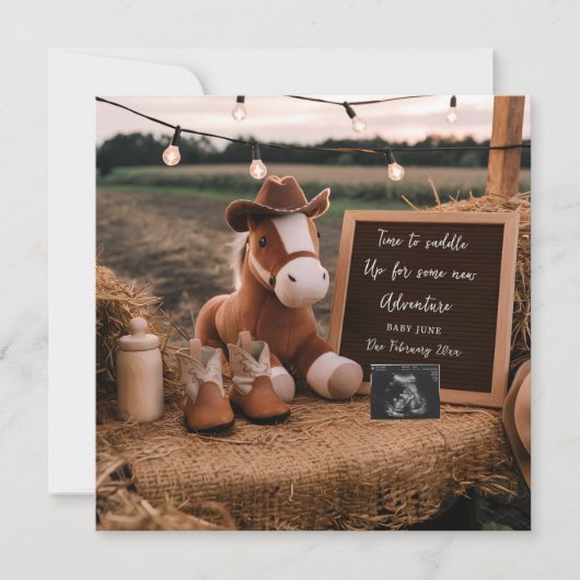 カントリー・カウボーイ・ホース妊娠のお知らせ シーズンカード (正面)