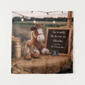 カントリー・カウボーイ・ホース妊娠のお知らせ タペストリー (正面)