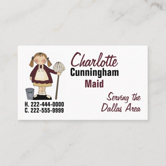 カントリー・ガール・ハウス・クリーニング・メイド 名刺 (正面)