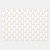 カントリー・クリスマスの素朴なトナカイの〔雄ジカの〕枝角パターン ラッピングペーパーシート (正面)