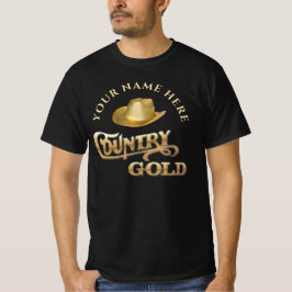カントリー ゴールド パーソナライズ ウェスタンスタイル ギフト Tシャツ