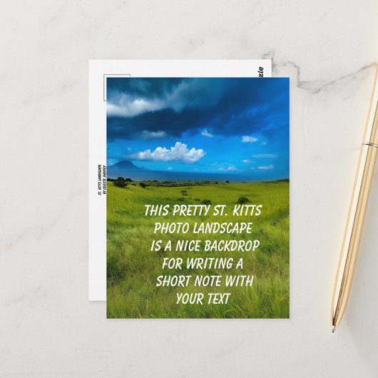 カントリー・サイド・ランドスケープ・オブ・サンクリストファー ポストカード (正面/裏面インサイチュ)